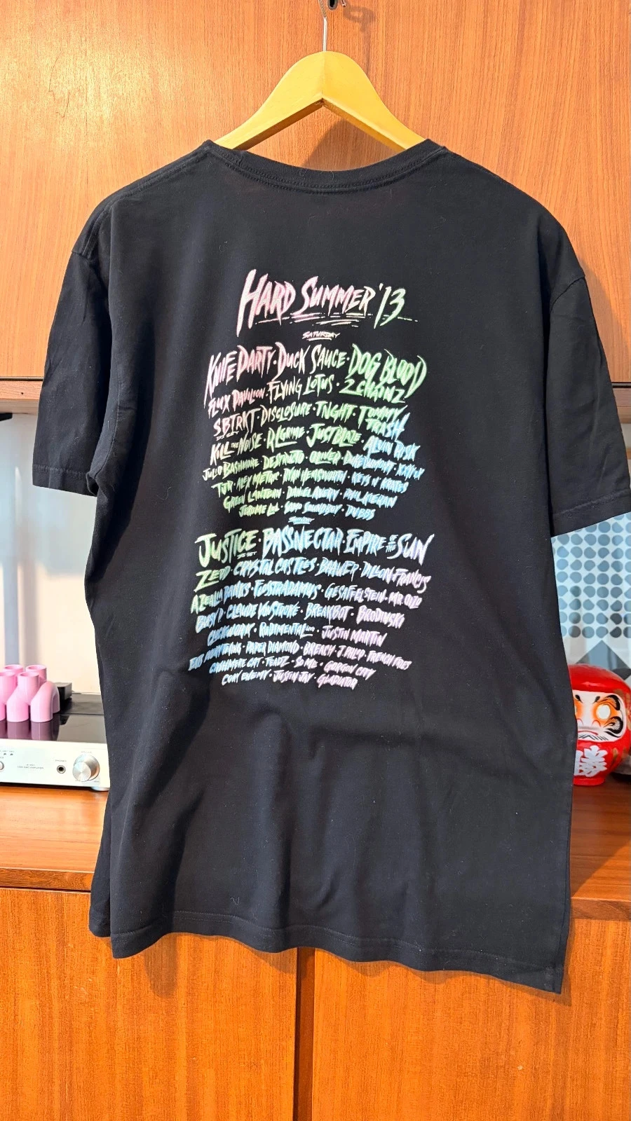 T-shirt collector Hard Summer Festival 2013 noir vert musique music Los Angeles Justice Ed banger